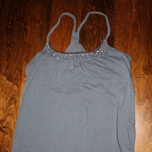 Abercrombie & Fitch Beaded Blue Tank Top